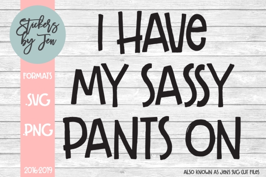 I Have My Sassy Pants On SVG Cut File 